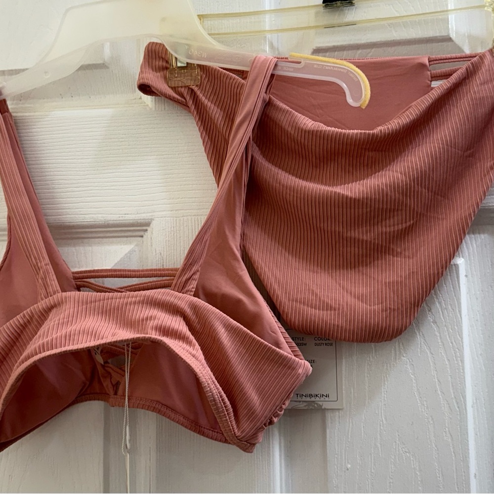Pink Ribbed Bikini Set - Picture 2 of 2